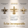 Broche déco avion avec strass imitation diamant finition dorée élégante